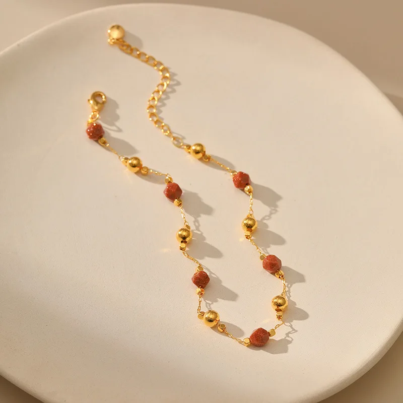 Irregular Polygonal Cut Design Red Stones Summer Anklets For Women Trendy 18k Gold Plated Adjustable Chain Foot Accessories
Irregular Polygonal Cut Design Red Stones Summer Anklets For Women Trendy 18k Gold Plated Adjustable Chain Foot Accessories