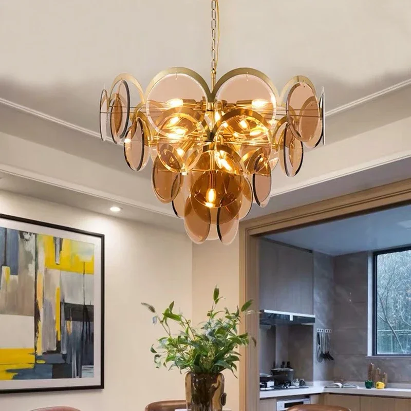 Nordic Modern Smoke Grey Glass Ceiling Chandelier For Dining Room Bedroom Office Fashion Indoor Style Light Luxury Lamps
Nordic Modern Smoke Grey Glass Ceiling Chandelier For Dining Room Bedroom Office Fashion Indoor Style Light Luxury Lamps