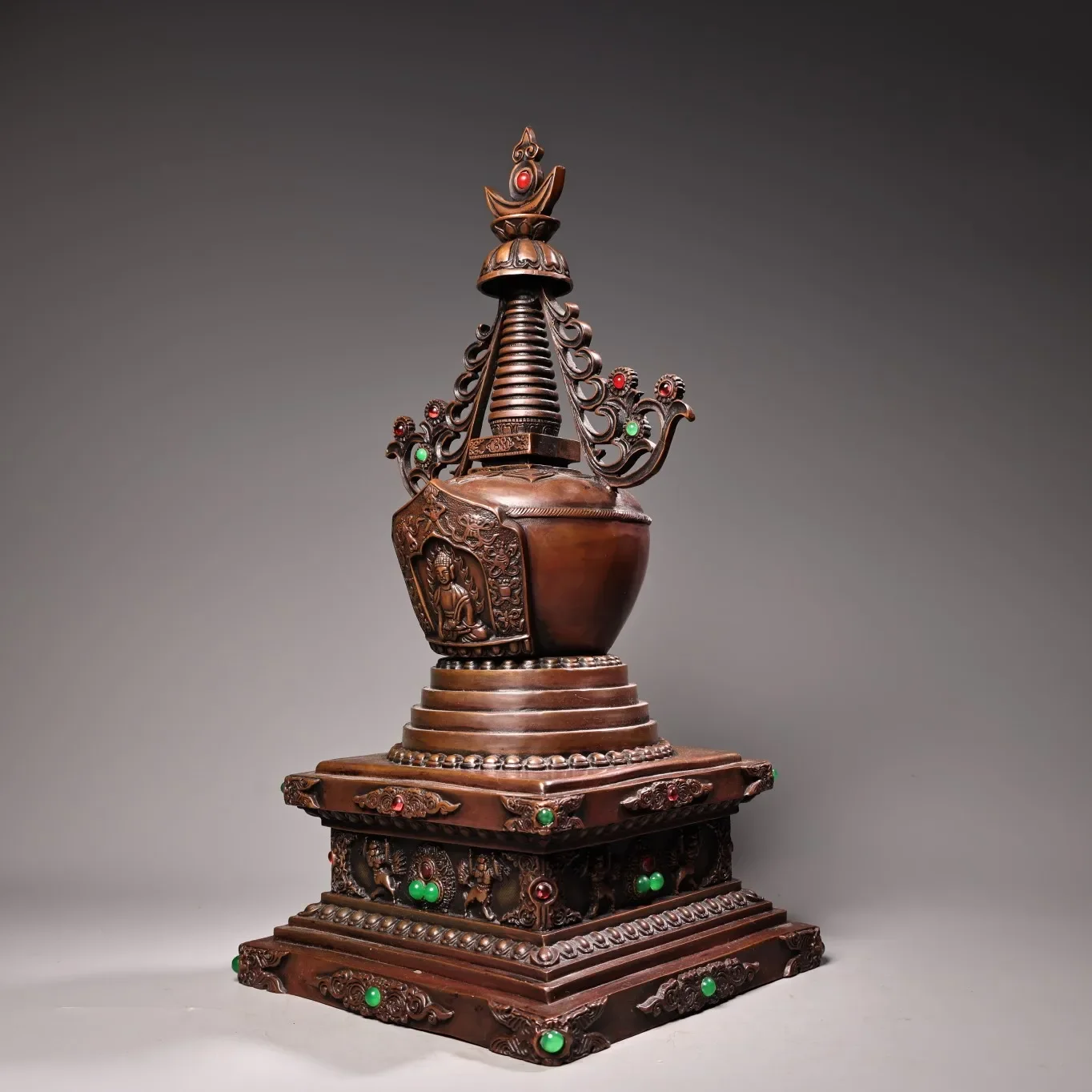 16"Tibetan Temple Collection Old Bronze Mosaic Gem Shakyamuni Sitting Buddha Kirin textured Buddha Pagoda Worship Hall
16"Tibetan Temple Collection Old Bronze Mosaic Gem Shakyamuni Sitting Buddha Kirin textured Buddha Pagoda Worship Hall