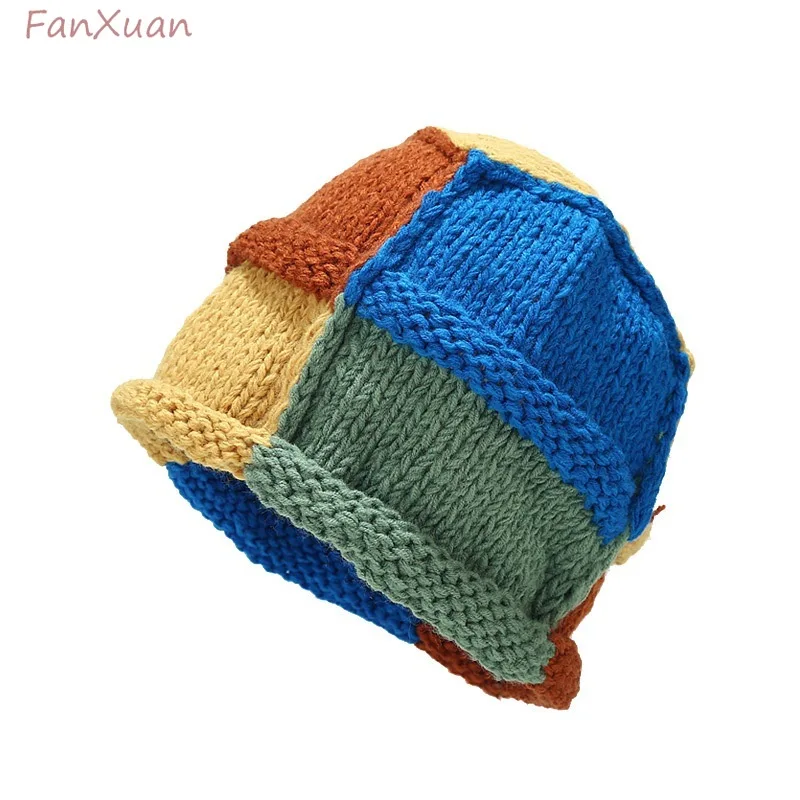 Color-Block Hand Knit Beanie for Women Autumn Winter Fold-Over Ear Flaps Unique Design Winter Hat Multicolor Patchwork
Color-Block Hand Knit Beanie for Women Autumn Winter Fold-Over Ear Flaps Unique Design Winter Hat Multicolor Patchwork