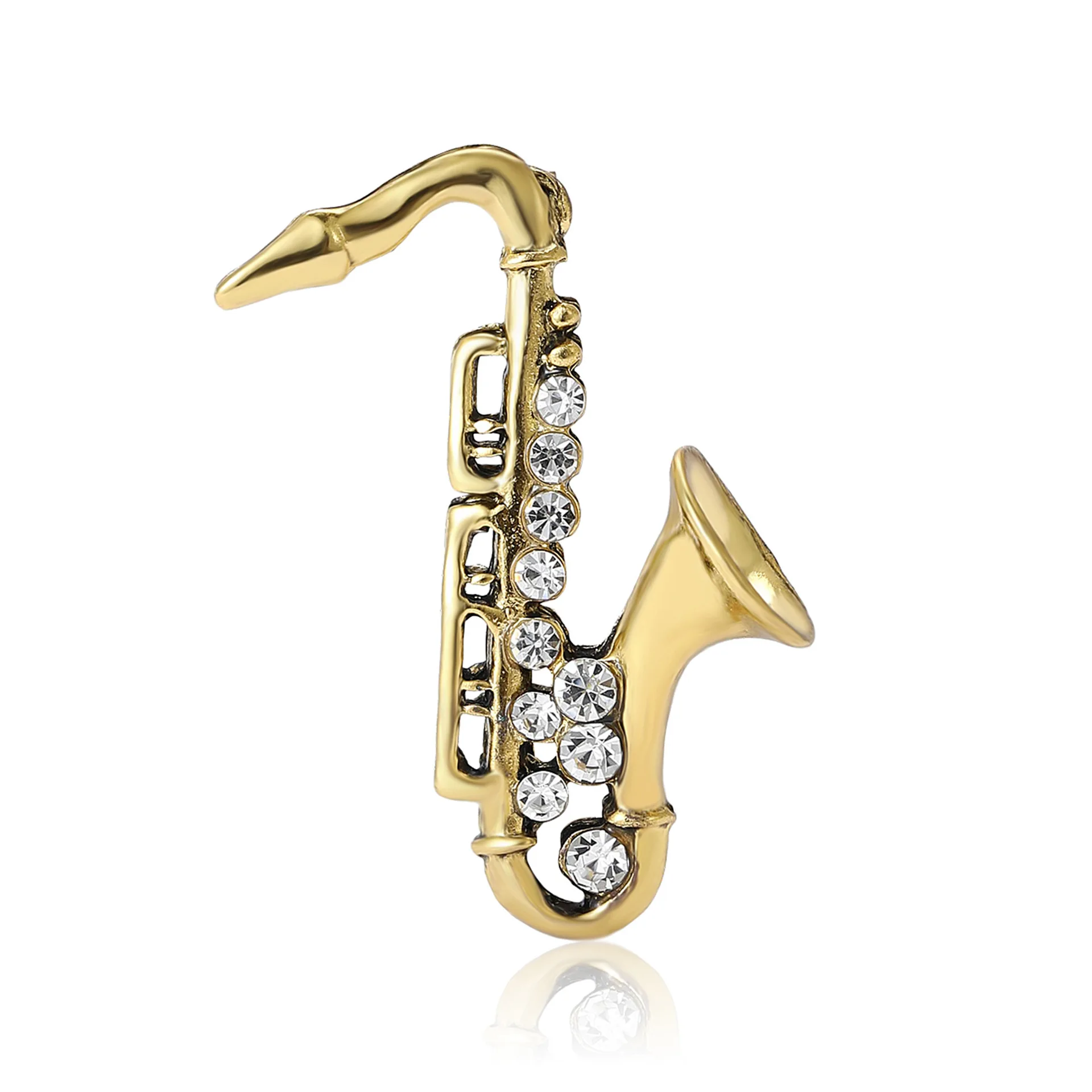 Rhinestone Saxophone Shaped Brooch 2 Colors Optional For Men's Clothing Musician Clothing Lapel Decorative Accessories
Rhinestone Saxophone Shaped Brooch 2 Colors Optional For Men's Clothing Musician Clothing Lapel Decorative Accessories