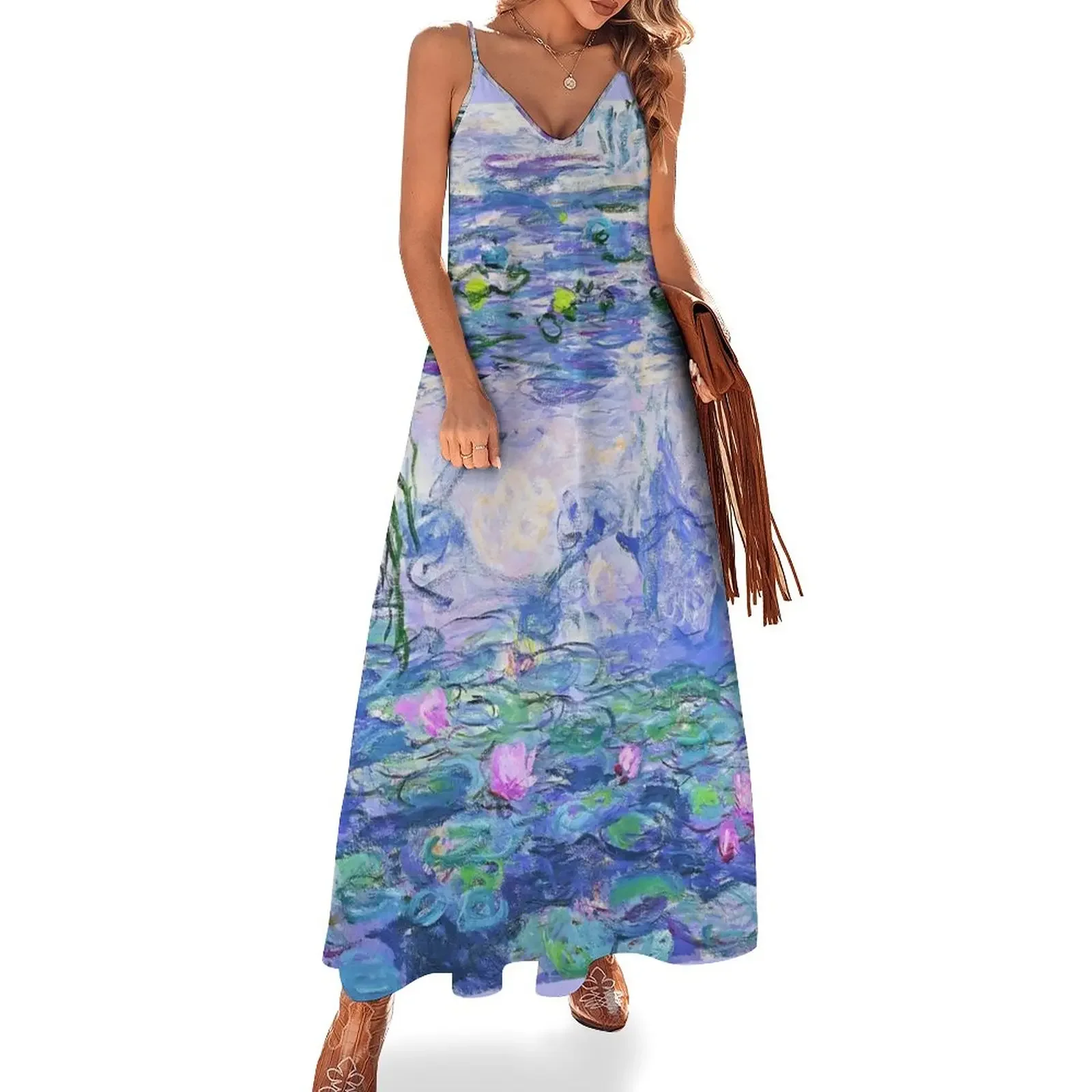 Claude Monet Water Lilies Sleeveless Dress women clothes beach dresses chic and elegant evening dress
Claude Monet Water Lilies Sleeveless Dress women clothes beach dresses chic and elegant evening dress