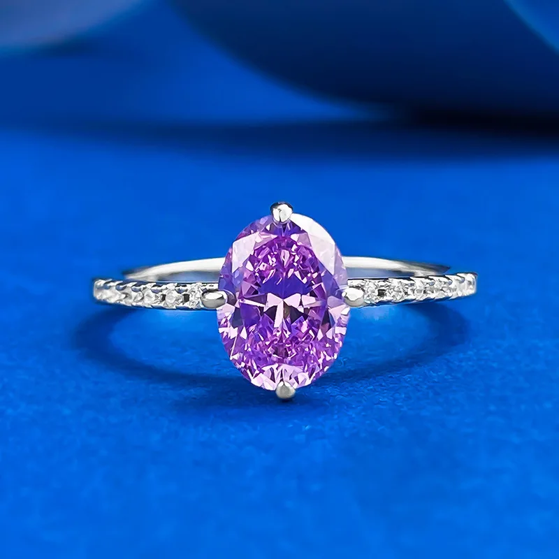 S925 Silver Live Instagram Style Daily Fashion Versatile 6 * 8 Lavender Purple Pigeon Egg Zircon Inlaid Ring for Women
S925 Silver Live Instagram Style Daily Fashion Versatile 6 * 8 Lavender Purple Pigeon Egg Zircon Inlaid Ring for Women