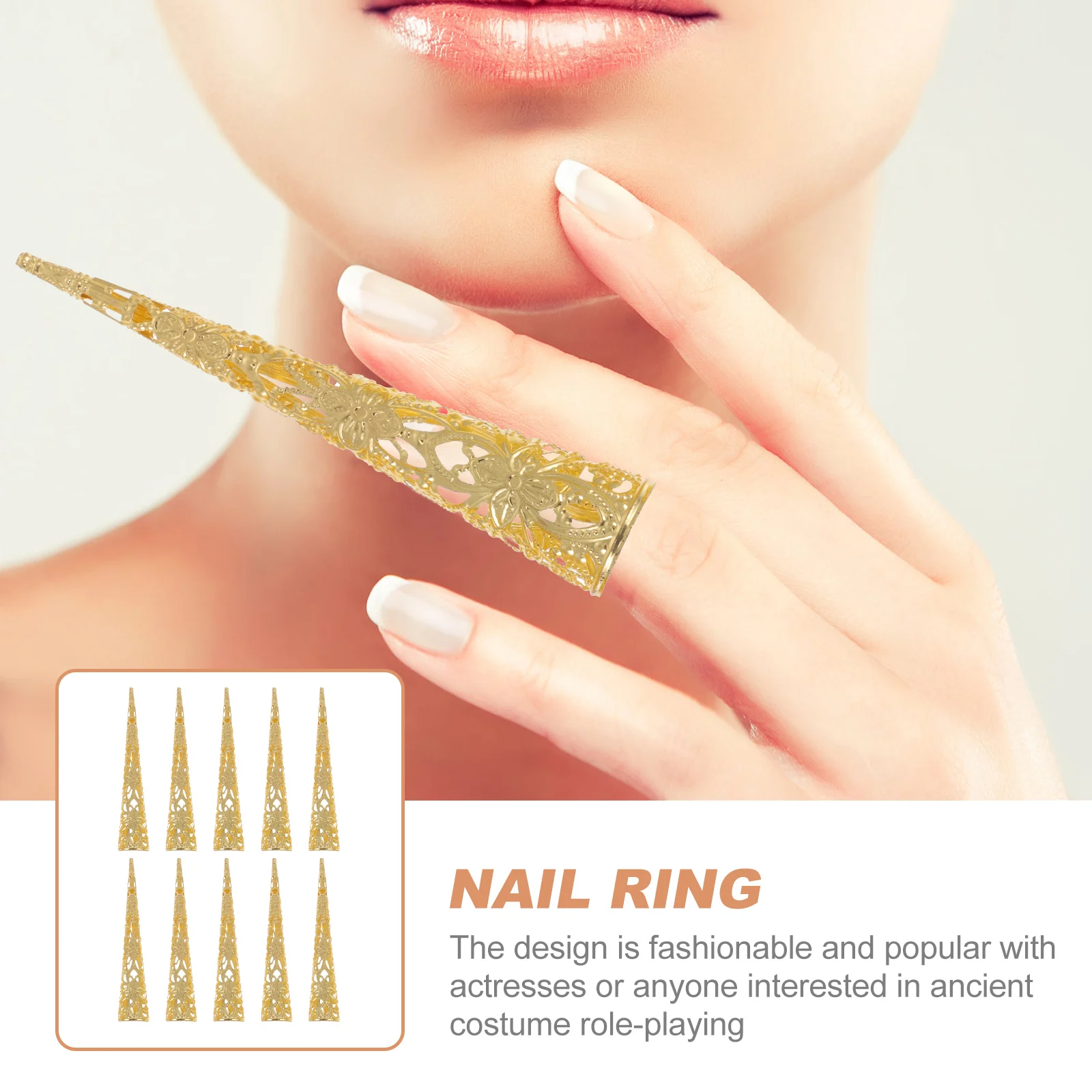 10Pcs Alloy Hollowed Out Fingertip Finger Claw Nail Rings Metal Costume Claws for Belly Dance Cosplay Halloween Decoration
10Pcs Alloy Hollowed Out Fingertip Finger Claw Nail Rings Metal Costume Claws for Belly Dance Cosplay Halloween Decoration