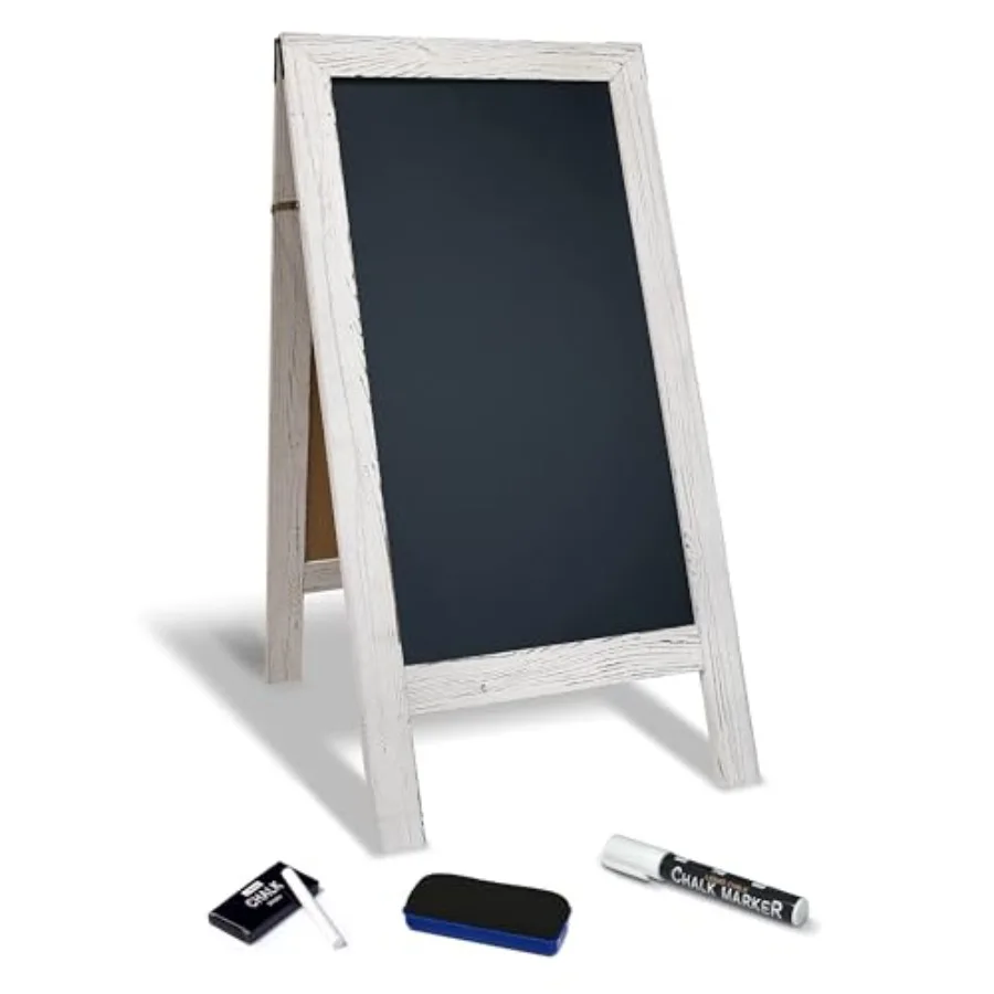 Magnetic A-Frame Chalkboard Sign Extra Large 20" x 40" Standing Chalkboard Easel with Chalk Marker + Chalk and Eraser Sandwich
Magnetic A-Frame Chalkboard Sign Extra Large 20" x 40" Standing Chalkboard Easel with Chalk Marker + Chalk and Eraser Sandwich