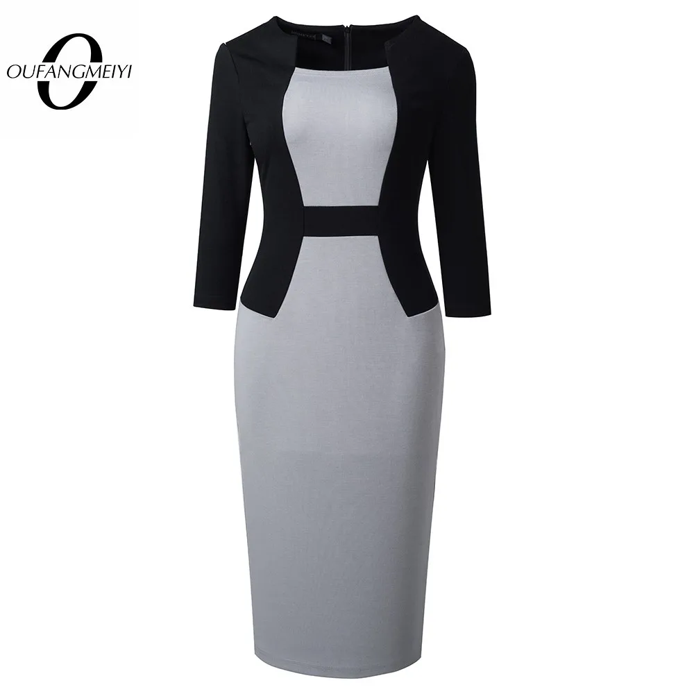 Autumn Women Classic ColorBlock Dresses Wear to Work Office Vintage Bodycon Slim Dress EB784
Autumn Women Classic ColorBlock Dresses Wear to Work Office Vintage Bodycon Slim Dress EB784