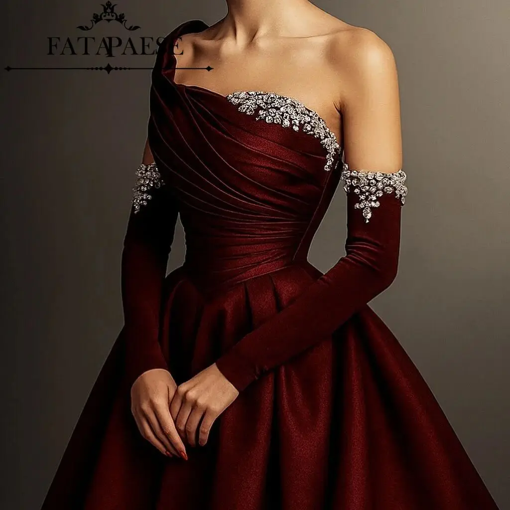 FATAPAESE Customized One Shoulder Tiered Crystals Draped A Line Gowns Prom Dress Sheath Luxury Evening Dresses 2025
FATAPAESE Customized One Shoulder Tiered Crystals Draped A Line Gowns Prom Dress Sheath Luxury Evening Dresses 2025