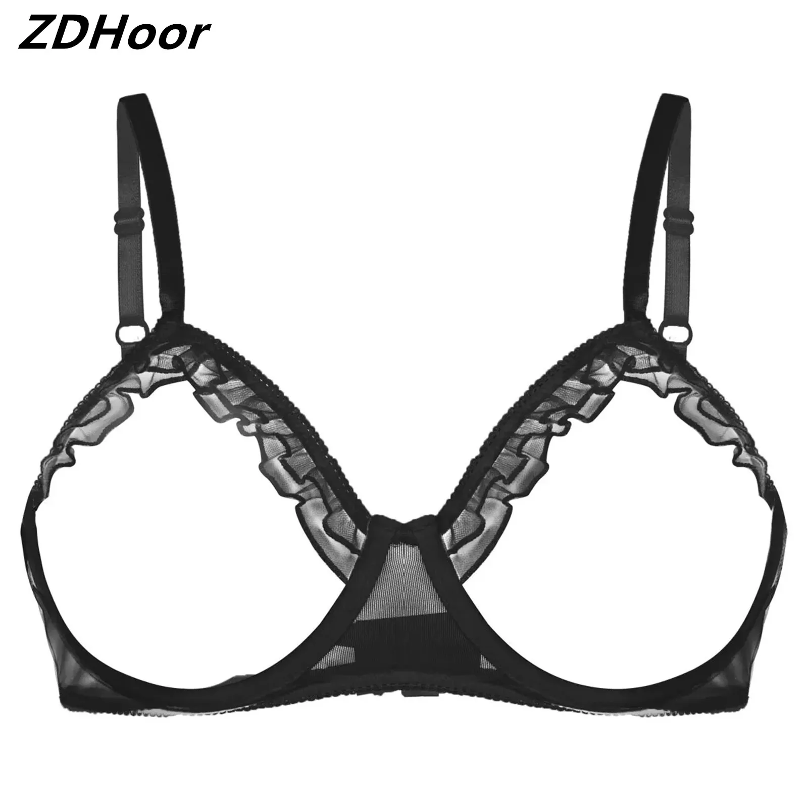 Womens Sexy Bra See Through Sheer Mesh Erotic Lingerie Bras Adjustable Spaghetti Shoulder Straps Bare Breast Ruffles Underwired
Womens Sexy Bra See Through Sheer Mesh Erotic Lingerie Bras Adjustable Spaghetti Shoulder Straps Bare Breast Ruffles Underwired