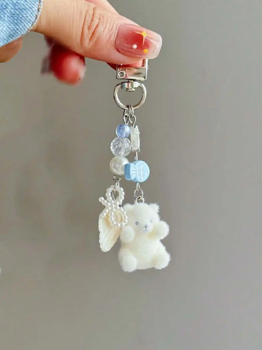 1pc Unisex Cartoon Flocked Small White Bear Keychain, Cute Shell Small Accessory, Student Personalized Phone Case Bag Pendant Ba
1pc Unisex Cartoon Flocked Small White Bear Keychain, Cute Shell Small Accessory, Student Personalized Phone Case Bag Pendant Ba