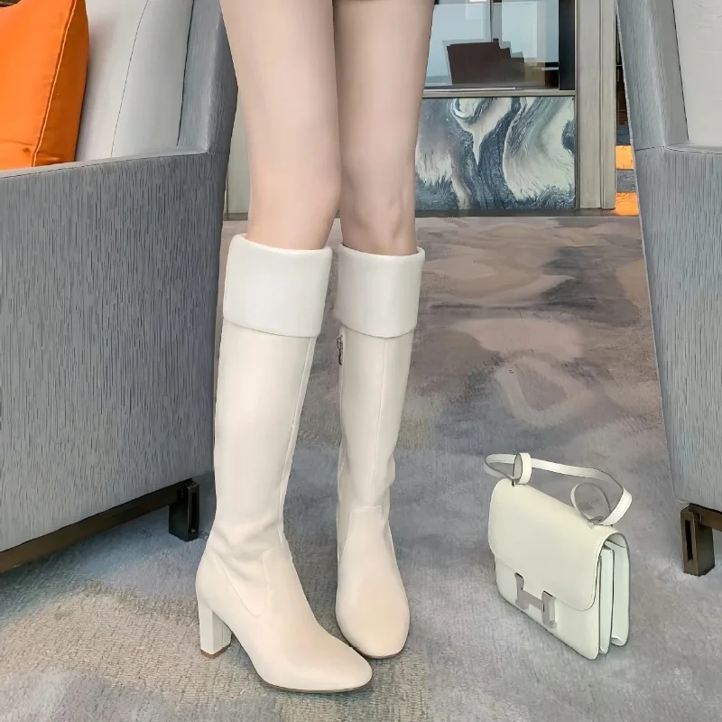 Women's Shoes Exquisite French Style High Heeled Boots for Woman Fashion Suede Over The Knee Boots Designer Shoes Botas Feminina
Women's Shoes Exquisite French Style High Heeled Boots for Woman Fashion Suede Over The Knee Boots Designer Shoes Botas Feminina