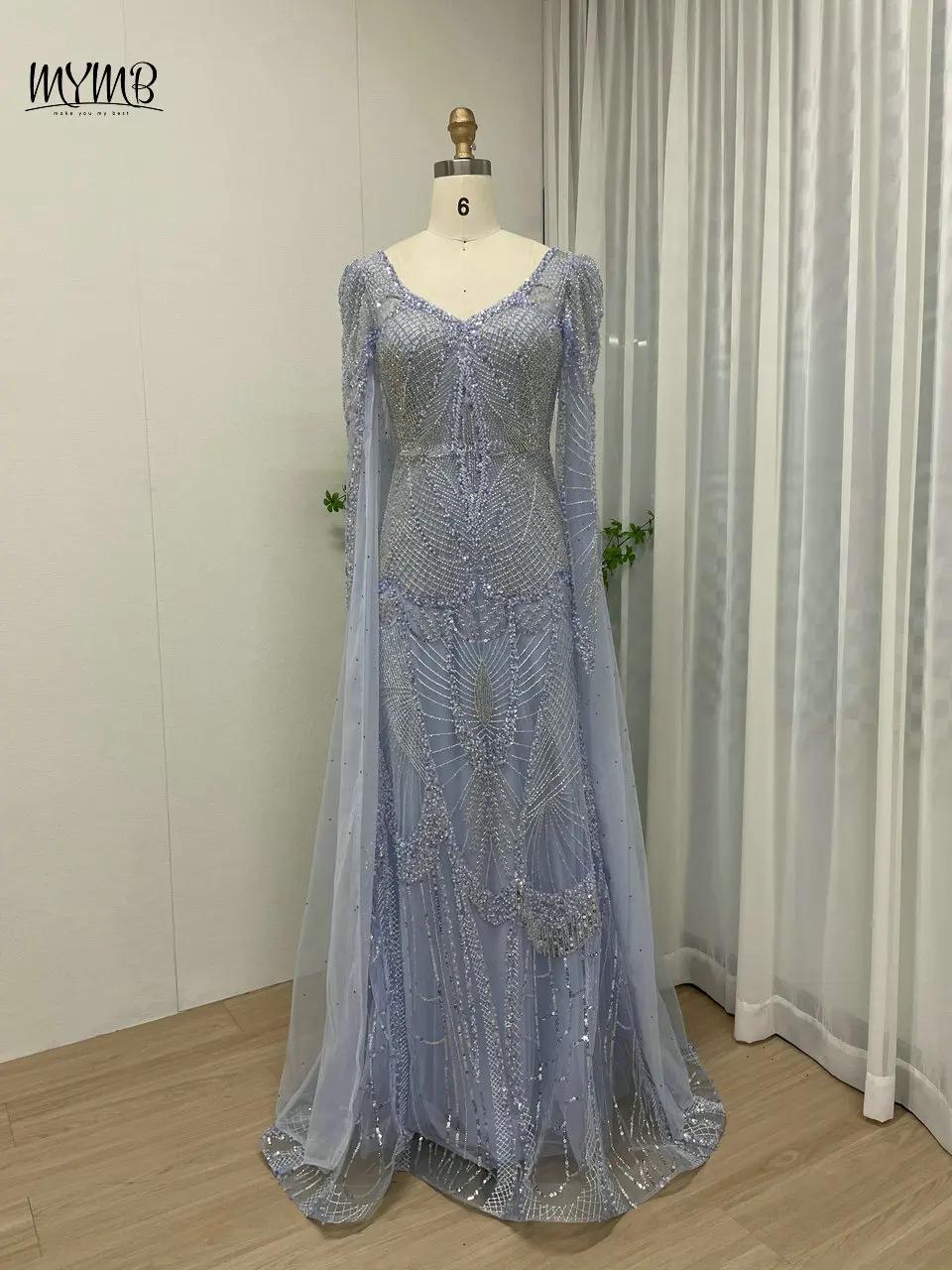 MYMB Classic Beading Cape Sleeves Blue Evening Dresses for Women Parties 2024 Dubai Sparkling Sequin V Neck Long Wedding Gowns
MYMB Classic Beading Cape Sleeves Blue Evening Dresses for Women Parties 2024 Dubai Sparkling Sequin V Neck Long Wedding Gowns