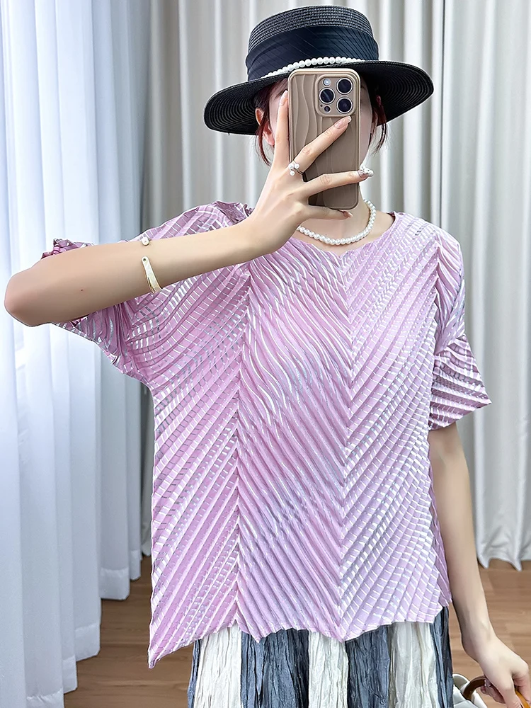 Pure Color Asymmetrical Design Fashionable Commute round Neck Shirt Wrinkles Simple Style Short Sleeve Polyester Fiber
Pure Color Asymmetrical Design Fashionable Commute round Neck Shirt Wrinkles Simple Style Short Sleeve Polyester Fiber