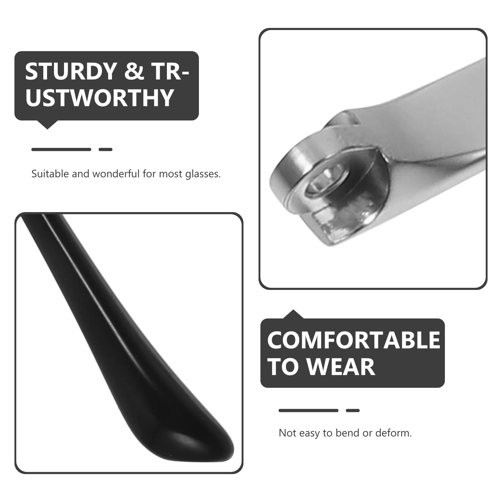 1Pair Sturdy Metal Glasses Arm Replacement Universal Eyeglasses Temples Comfortable Wearing Prevent Falling Off
1Pair Sturdy Metal Glasses Arm Replacement Universal Eyeglasses Temples Comfortable Wearing Prevent Falling Off