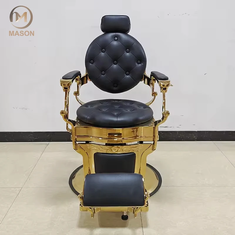 Hydraulic Hairdressing Chair in Black Gold Antique Style Barber Chair with Tufted Leather Swivel Base Adjustable Height-for Spa
Hydraulic Hairdressing Chair in Black Gold Antique Style Barber Chair with Tufted Leather Swivel Base Adjustable Height-for Spa