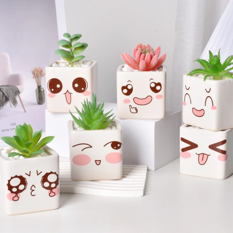 Ceramic succulent square flowerpot creative cartoon cute expression flowerpot desktop creative plant potted mini pot
Ceramic succulent square flowerpot creative cartoon cute expression flowerpot desktop creative plant potted mini pot