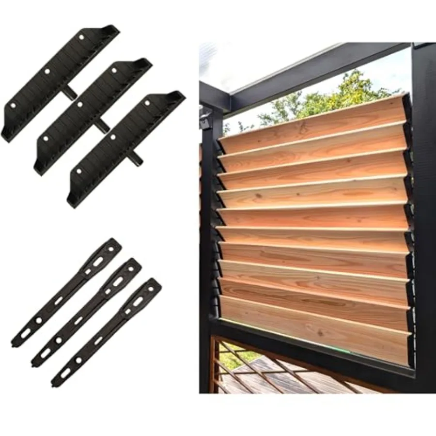 Louver Bracket Kit, Deck Sunblind System, Shutters Hardware System for Windows Garden, Complete Kit up to Boards 48'' Black Pac
Louver Bracket Kit, Deck Sunblind System, Shutters Hardware System for Windows Garden, Complete Kit up to Boards 48'' Black Pac