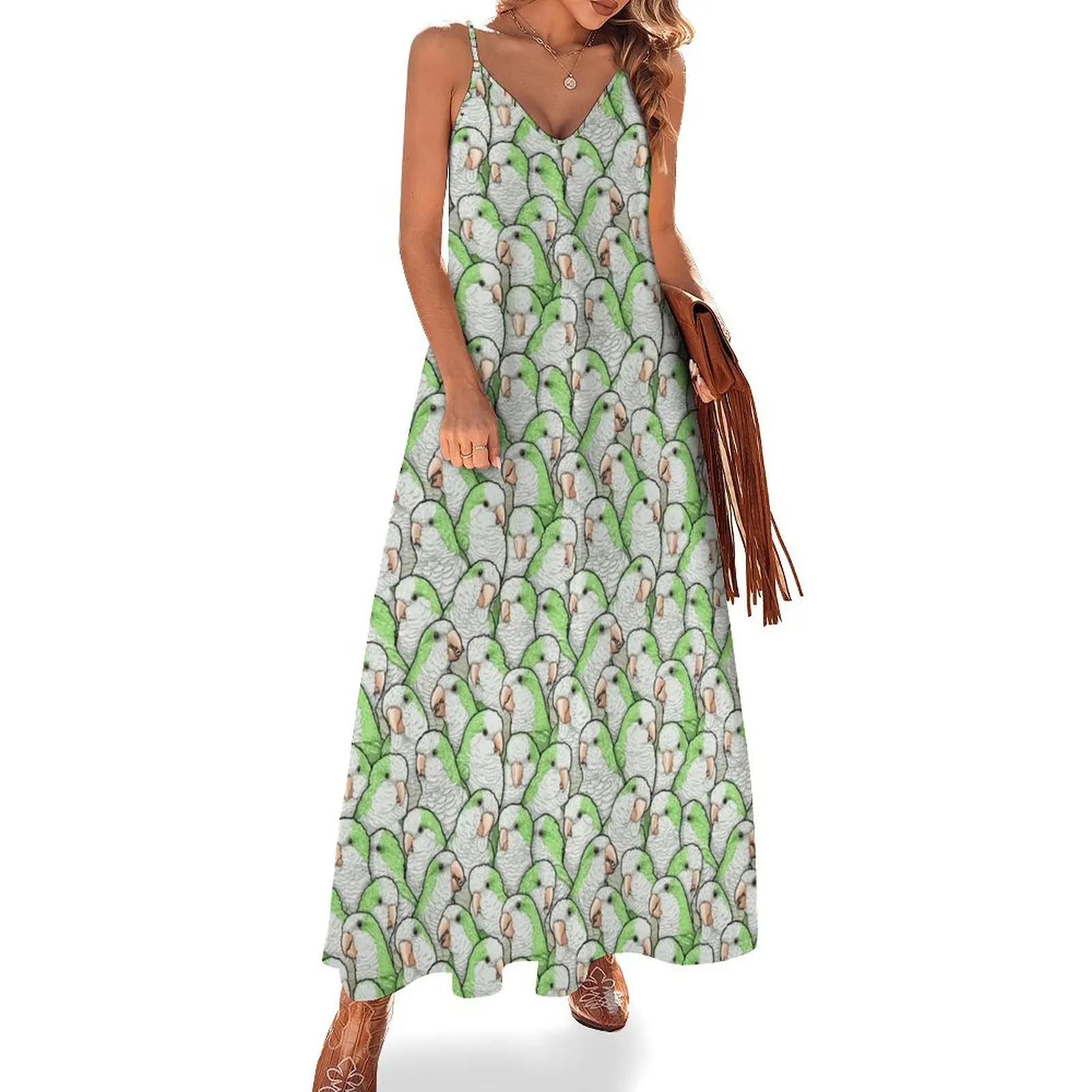 Green Quaker Monk Parakeets Sleeveless Dress Women's summer dress summer dress woman 2025
Green Quaker Monk Parakeets Sleeveless Dress Women's summer dress summer dress woman 2025