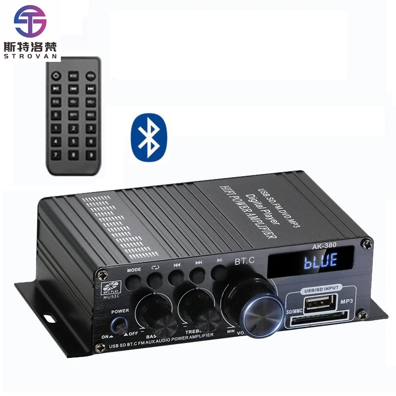 AK-380 60W*2 BT 5.0 Car Home Theater Amplifier Mini HIFI Digital Audio USB OTG Input Stereo Receiver & Amplifier
AK-380 60W*2 BT 5.0 Car Home Theater Amplifier Mini HIFI Digital Audio USB OTG Input Stereo Receiver & Amplifier