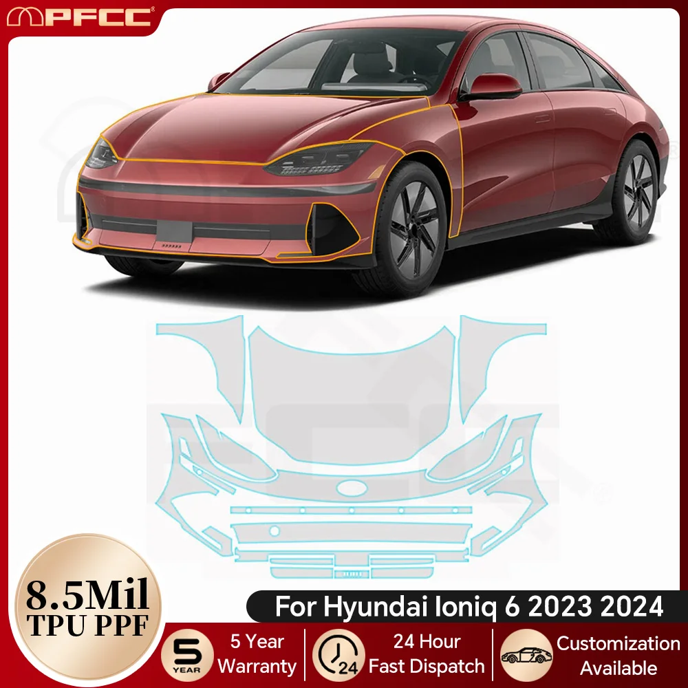 For Hyundai Ioniq 6 2023 2024 8.5Mil PPF Pre-cut TPU Paint Protection Film Car Body PPF Bra Anti-Scratch Clear Kit Resistant
For Hyundai Ioniq 6 2023 2024 8.5Mil PPF Pre-cut TPU Paint Protection Film Car Body PPF Bra Anti-Scratch Clear Kit Resistant