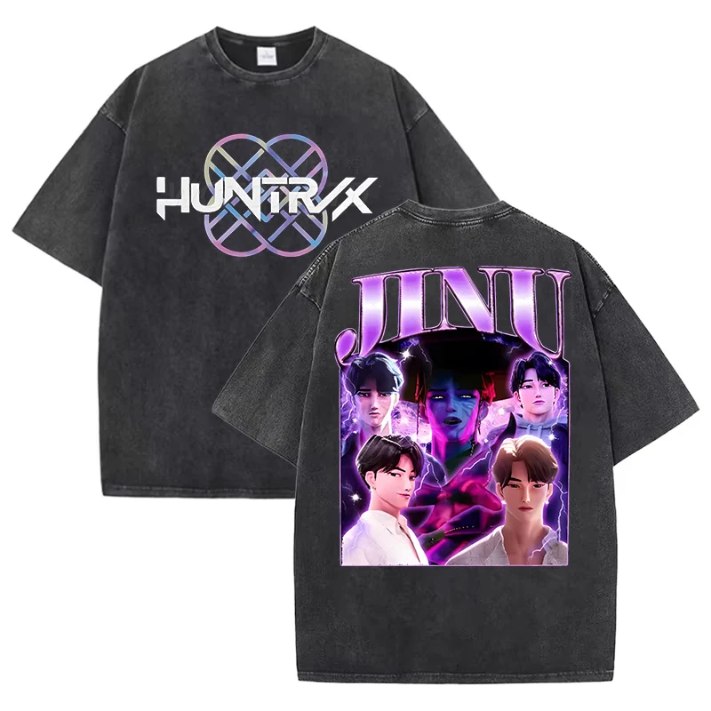 Промытая футболка аниме K-Pop Demon Hunters Jinu футболки Harajuku винтажные футболки с круглым вырезом и короткими рукавами топы хлопковые футболки большого размера
Промытая футболка аниме K-Pop Demon Hunters Jinu футболки Harajuku винтажные футболки с круглым вырезом и короткими рукавами топы хлопковые футболки большого размера