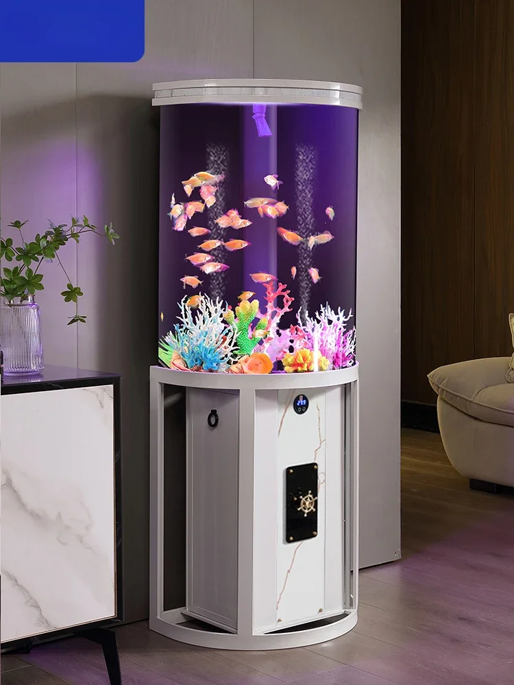 Semi-circular fish tank living room small ecological lazy acrylic fish tank aquarium light luxury
Semi-circular fish tank living room small ecological lazy acrylic fish tank aquarium light luxury