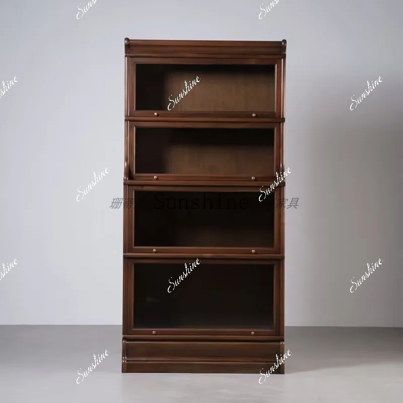 American solid wood simple storage cabinet household floor-to-ceiling glass door combination wall bookshelfYY
American solid wood simple storage cabinet household floor-to-ceiling glass door combination wall bookshelfYY