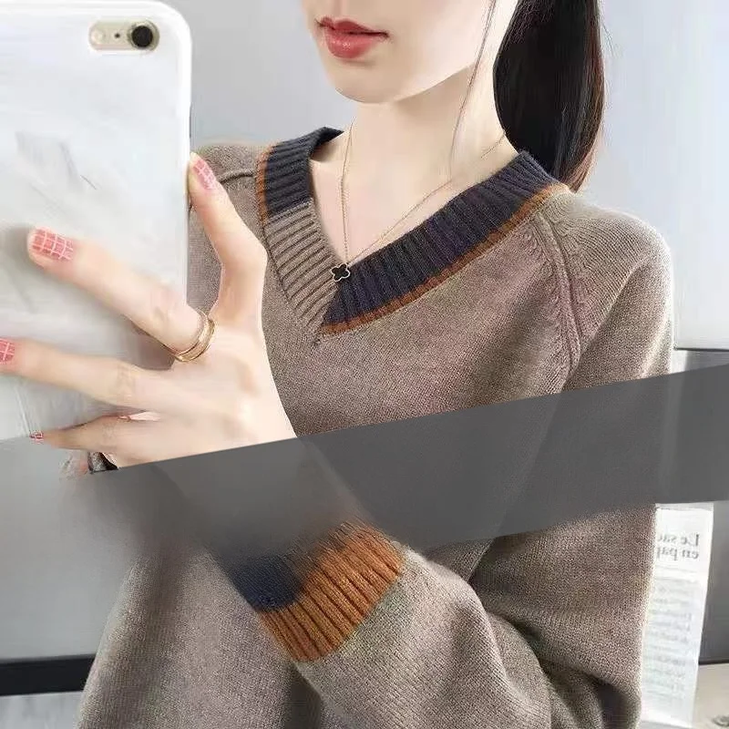 Slimming V-Neck Knitted Wool Sweater Comfortable Cotton Blend Long Sleeve Crew Neck Pullover Autumn Fashion Casual Wear
Slimming V-Neck Knitted Wool Sweater Comfortable Cotton Blend Long Sleeve Crew Neck Pullover Autumn Fashion Casual Wear