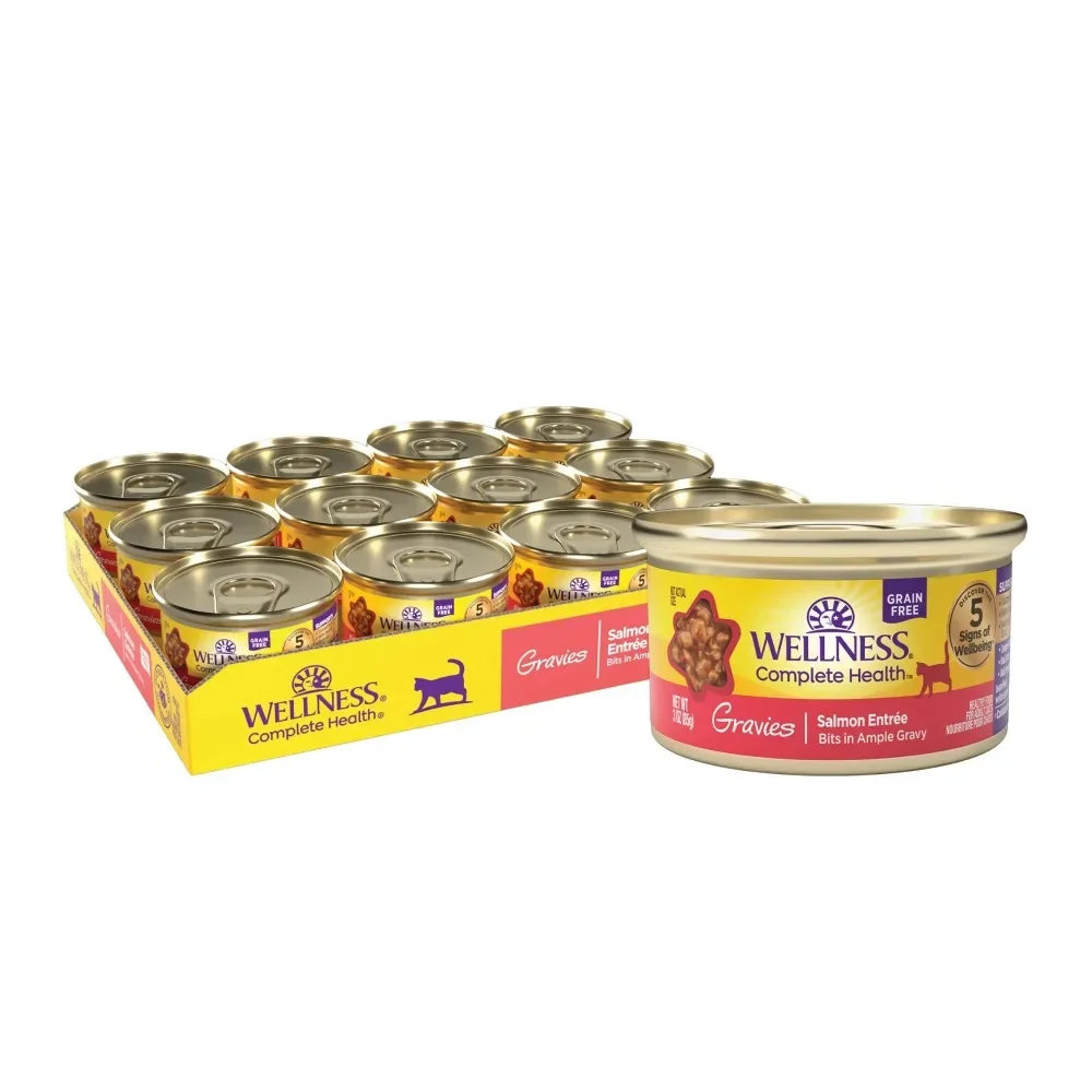 Wellness Complete Health Gravies Grain Free Canned Cat Food, Salmon Entree, 3 Ounces (Pack of 12)
Wellness Complete Health Gravies Grain Free Canned Cat Food, Salmon Entree, 3 Ounces (Pack of 12)
