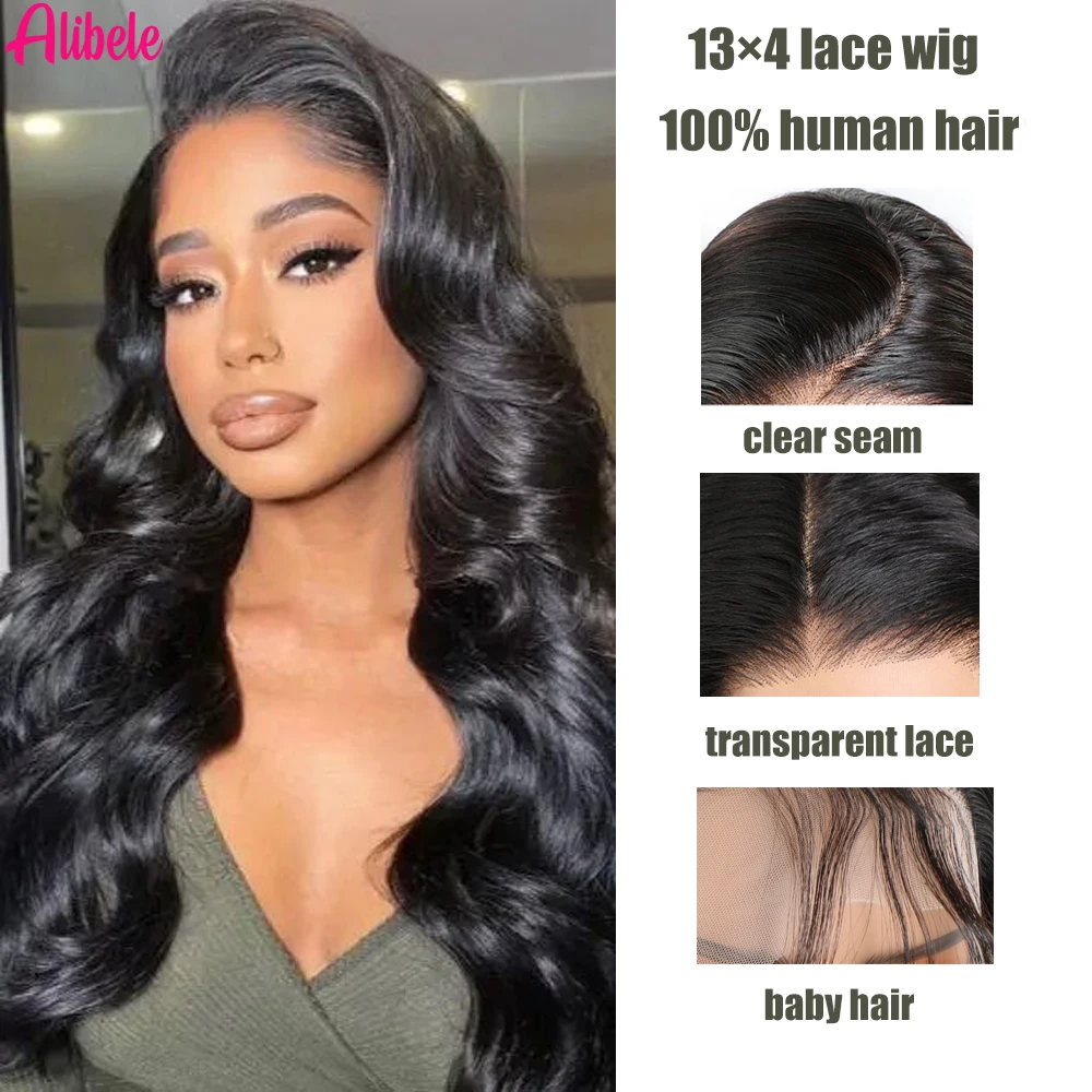 ALIBELE Lace Frontal Wig Human Hair Body Wave Transparent Lace Frontal Wig Pre Plucked Natural Black 12A Virgin Hair
ALIBELE Lace Frontal Wig Human Hair Body Wave Transparent Lace Frontal Wig Pre Plucked Natural Black 12A Virgin Hair