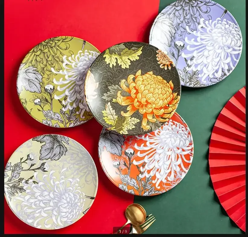 Chinese Flowers Ceramic Dinner Plate Steak Plate Round Dish Finnerware Fruit Salad Bowl Dessert Cake Pan Decorative Tableware
Chinese Flowers Ceramic Dinner Plate Steak Plate Round Dish Finnerware Fruit Salad Bowl Dessert Cake Pan Decorative Tableware