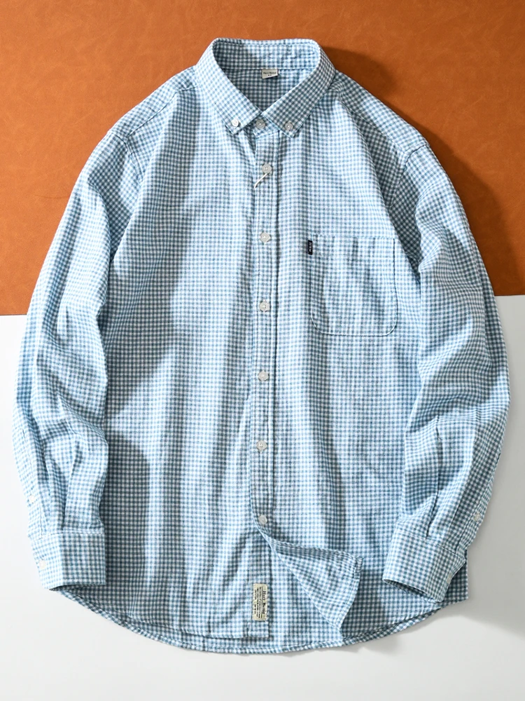 Washed Long Sleeve Plaid Shirt Men's Loose Fit Vintage Spring Summer Turn-down Collar Workwear Top Standard Size Male Garment
Washed Long Sleeve Plaid Shirt Men's Loose Fit Vintage Spring Summer Turn-down Collar Workwear Top Standard Size Male Garment