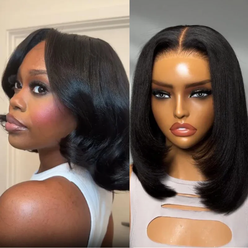 Klaiyi 7x5 No Slip Gluleless Lace Wig Yaki Straight Short Bob Human Hair Wig with Face-Framing Layers Easy to Install
Klaiyi 7x5 No Slip Gluleless Lace Wig Yaki Straight Short Bob Human Hair Wig with Face-Framing Layers Easy to Install