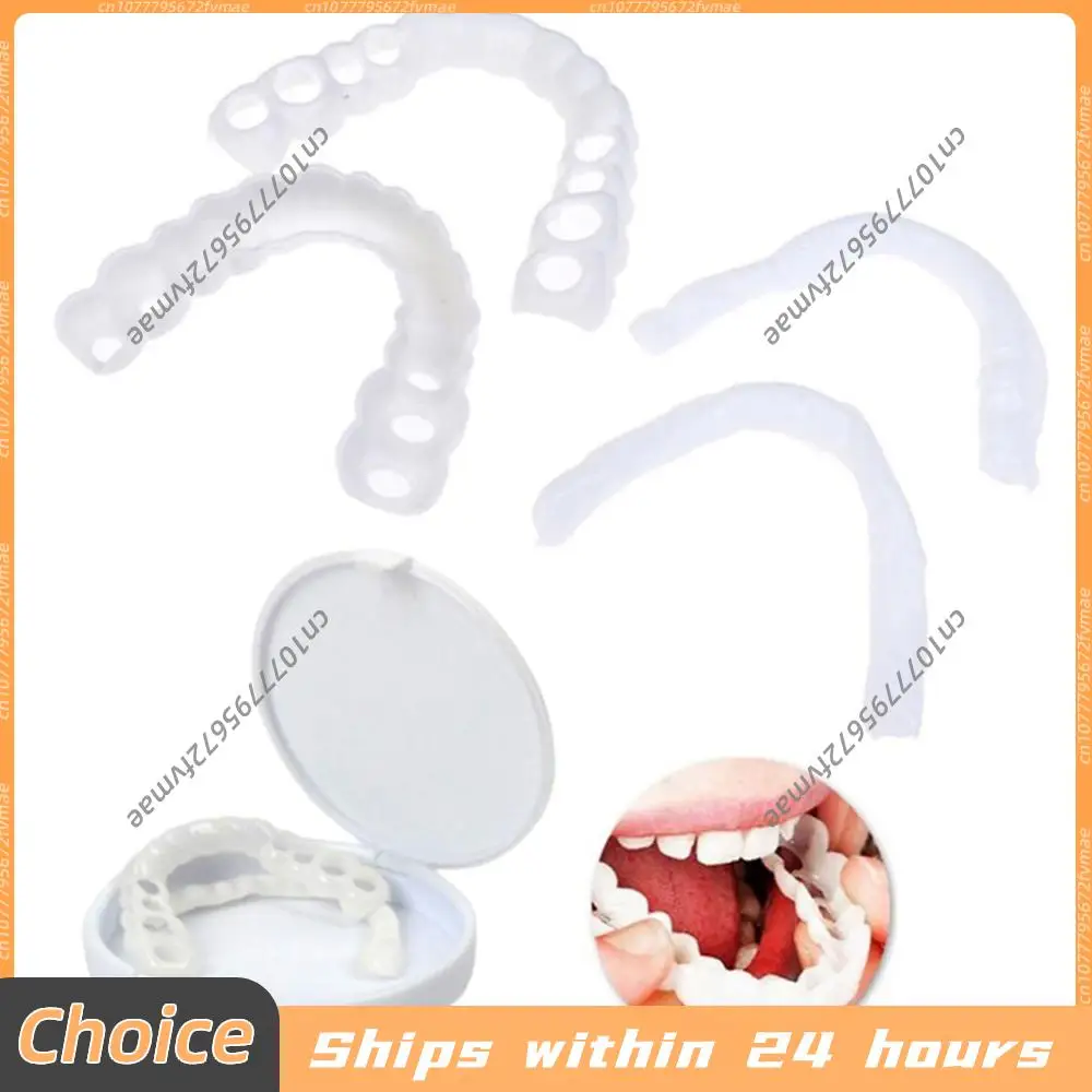 2 Pairs Smile Whitening Teeth Snap On Silicone Cosmetic Denture Upper and Lower Fake Tooth Cover Perfect Fit Teeth Beauty Tool
2 Pairs Smile Whitening Teeth Snap On Silicone Cosmetic Denture Upper and Lower Fake Tooth Cover Perfect Fit Teeth Beauty Tool
