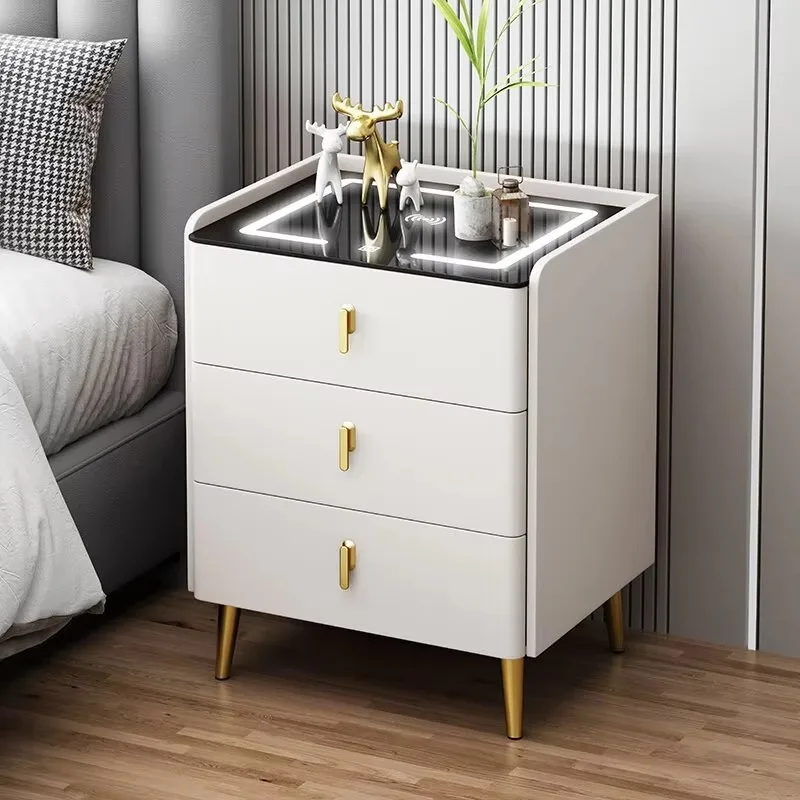 Italian Style Modern Minimalist Three-Drawer Smart Bedside Table Solid Wood Nightstand Wireless Charging for Bedroom Home Use
Italian Style Modern Minimalist Three-Drawer Smart Bedside Table Solid Wood Nightstand Wireless Charging for Bedroom Home Use