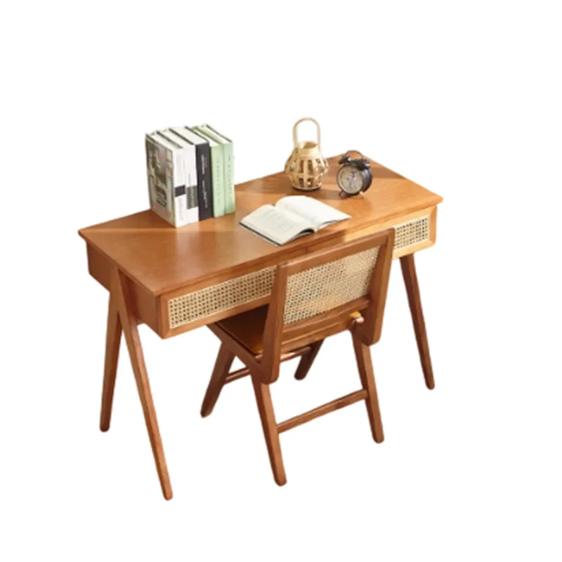 Japanese-style solid wood study table household small apartment rattan desk integrated computer desk dresser
Japanese-style solid wood study table household small apartment rattan desk integrated computer desk dresser