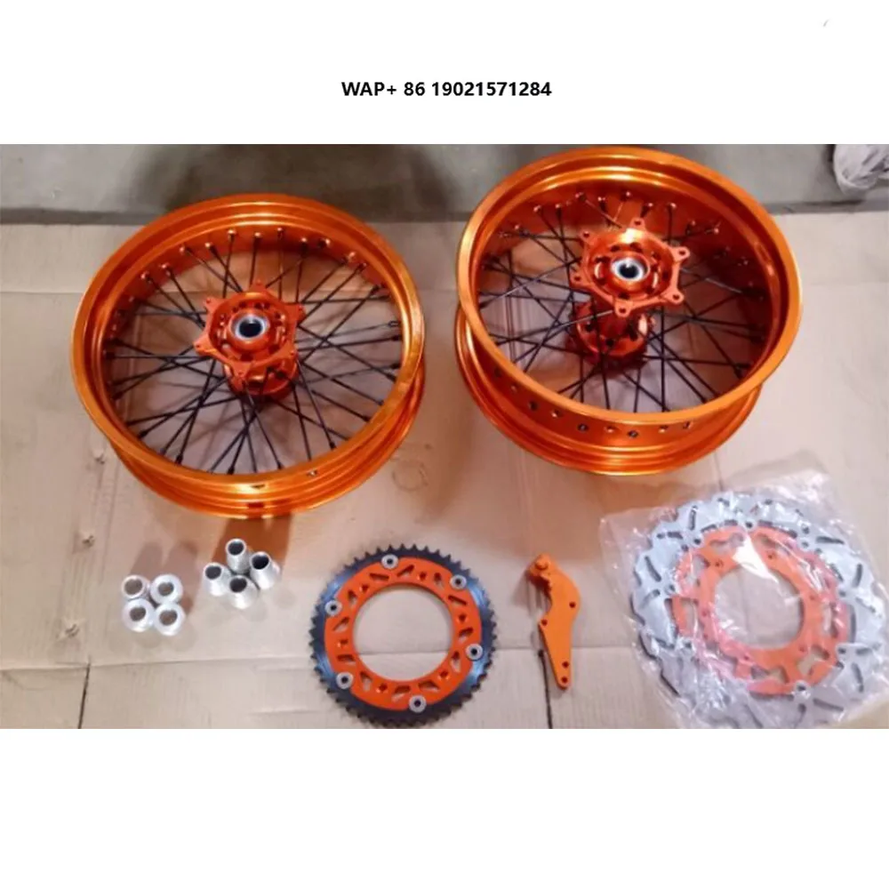 Front and Rear Motorcycle 17 Inch Supermoto Alloy Wheels for Exc 450
Front and Rear Motorcycle 17 Inch Supermoto Alloy Wheels for Exc 450