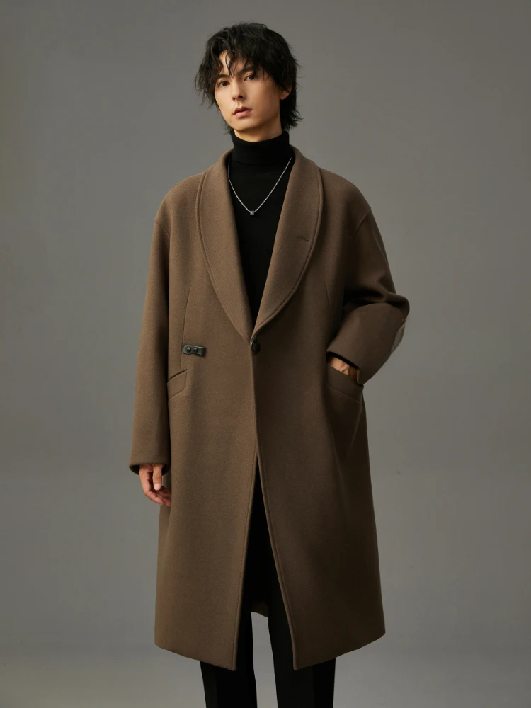 Woolen Coat Suit Collar Leather Men's Mid-Length Fashion Loose Single-Breasted Trench Coat Business Casual Spring and Autumn 1Pc
Woolen Coat Suit Collar Leather Men's Mid-Length Fashion Loose Single-Breasted Trench Coat Business Casual Spring and Autumn 1Pc