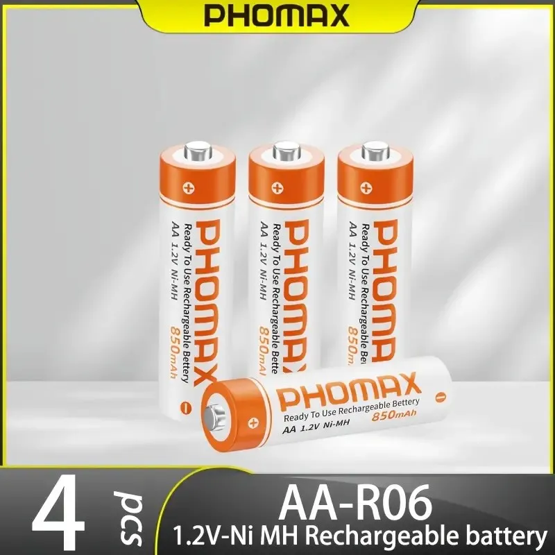 PHOMAX 1.2V AA 850mAh Nickel-Metal-Hydride Ni-MH Rechargeable Battery Real Capacity for Flashlights Industrial & Mining Lamps
PHOMAX 1.2V AA 850mAh Nickel-Metal-Hydride Ni-MH Rechargeable Battery Real Capacity for Flashlights Industrial & Mining Lamps