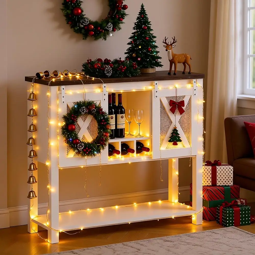 Деревянный буфет с раздвижными дверцами, винной полкой и держателем для бокалов, идеально подходит для кухни или столовой
Деревянный буфет с раздвижными дверцами, винной полкой и держателем для бокалов, идеально подходит для кухни или столовой