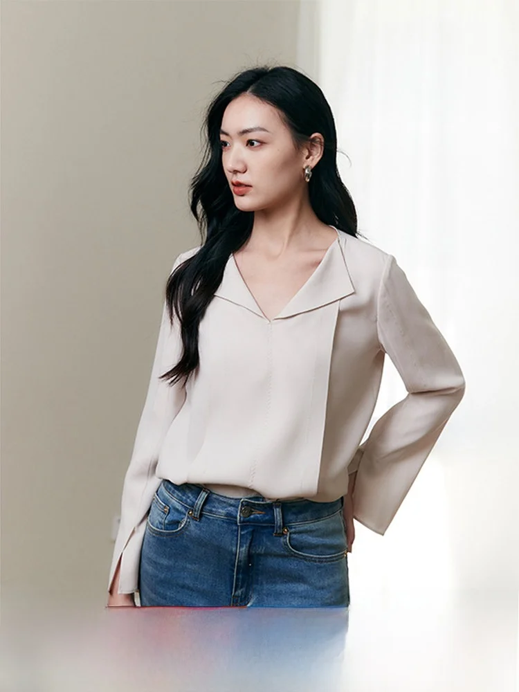 Elegant British Style Z-Embroidered Triacetate Top Shirt Fashionable Age-Defying Personality Women's Business Casual Shirt
Elegant British Style Z-Embroidered Triacetate Top Shirt Fashionable Age-Defying Personality Women's Business Casual Shirt