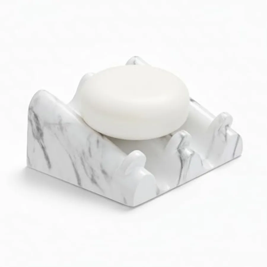 White Marble Soap Dish Bathroom Organizer - Resin Soap Dish with Rectangular Design 3.7" L x 2.8" W - Self Draining Soap Dishes
White Marble Soap Dish Bathroom Organizer - Resin Soap Dish with Rectangular Design 3.7" L x 2.8" W - Self Draining Soap Dishes
