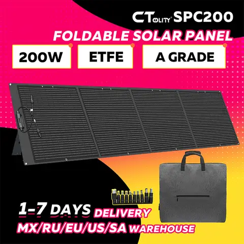CTOLITY SPC200-Pro 200W Katlanabilir Güneş Paneli 20V ETFE 23% Verimlilik Taşınabilir Katlanır Güneş Enerjili Şarj Cihazı Dış Mekan Güç Kaynağı Kamp