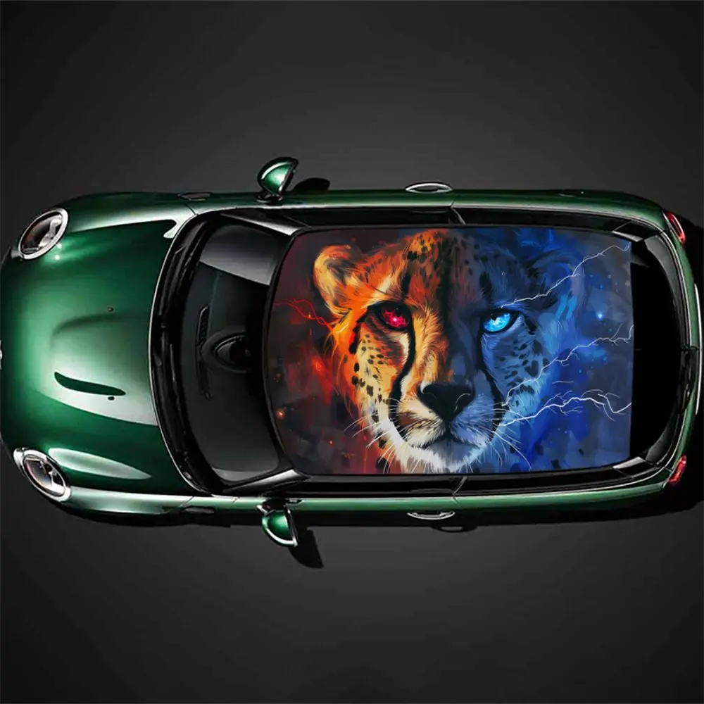 Tiger Eyes with Red and Blue Light Car Roof Sticker Wrap Racing SUV Auto Accessories Packaging PVC Car Hood Graphic Decal Decor
Tiger Eyes with Red and Blue Light Car Roof Sticker Wrap Racing SUV Auto Accessories Packaging PVC Car Hood Graphic Decal Decor