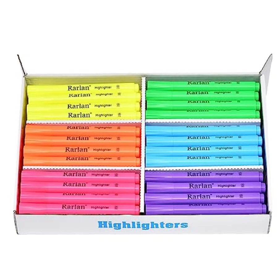 Highlighters, Chisel Tip, Assorted Fluorescent, 72 Count Bulk Pack Highlighters Assorted Colors for Classroom and Office, Study
Highlighters, Chisel Tip, Assorted Fluorescent, 72 Count Bulk Pack Highlighters Assorted Colors for Classroom and Office, Study