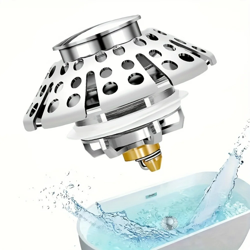 Easy-Clean Bathtub Stopper with Built-In Hair Strainer - Universal 3-in-1 Drain Plug for Smooth Bathing Experience Drain cover
Easy-Clean Bathtub Stopper with Built-In Hair Strainer - Universal 3-in-1 Drain Plug for Smooth Bathing Experience Drain cover