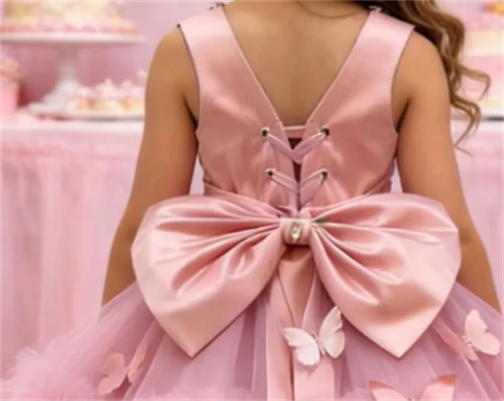 Customized Pink Flower Girl Dress for Wedding Appliques Bow Sleeveless Knee Length Elegant Kids Birthday First Communion Gown
Customized Pink Flower Girl Dress for Wedding Appliques Bow Sleeveless Knee Length Elegant Kids Birthday First Communion Gown