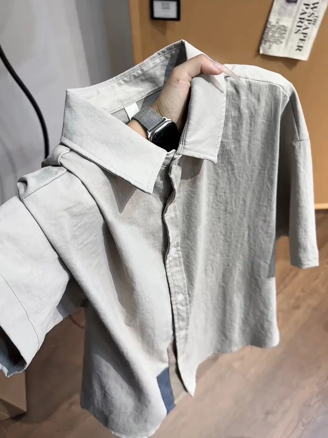 Men's Short Sleeve Shirt Summer Workwear Five-Quarter Half Sleeve Sand Washed Color Block Breathable Cool Feeling Outerwear
Men's Short Sleeve Shirt Summer Workwear Five-Quarter Half Sleeve Sand Washed Color Block Breathable Cool Feeling Outerwear