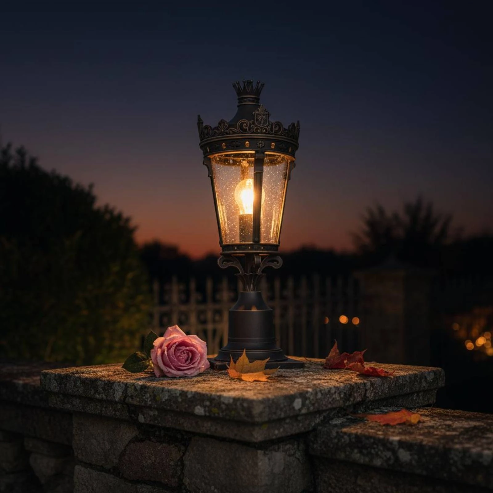 Outdoor Post-Top Lamp Crown-Like Finial Courtyard Wall Lamp Outdoor Post Lantern Ornate Trim Pier Mount Light Clear Glass Panels
Outdoor Post-Top Lamp Crown-Like Finial Courtyard Wall Lamp Outdoor Post Lantern Ornate Trim Pier Mount Light Clear Glass Panels