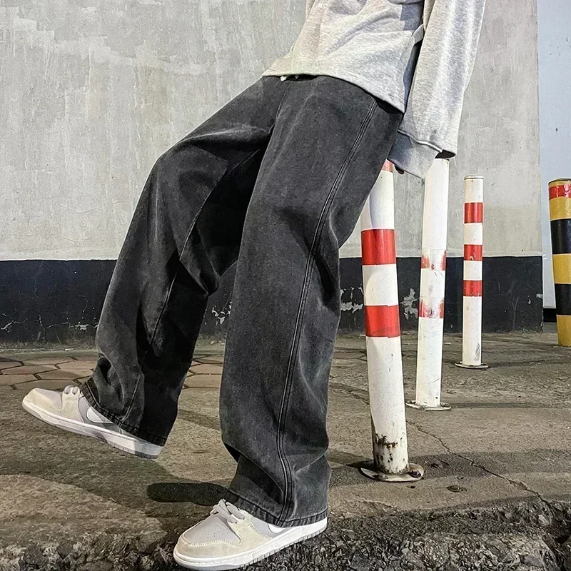 2024 New Streetwear Loose Jeans Men Korean Style Fashion Loose Straight Wide Leg Pants Men's Brand Clothing Black Light Blue
2024 New Streetwear Loose Jeans Men Korean Style Fashion Loose Straight Wide Leg Pants Men's Brand Clothing Black Light Blue