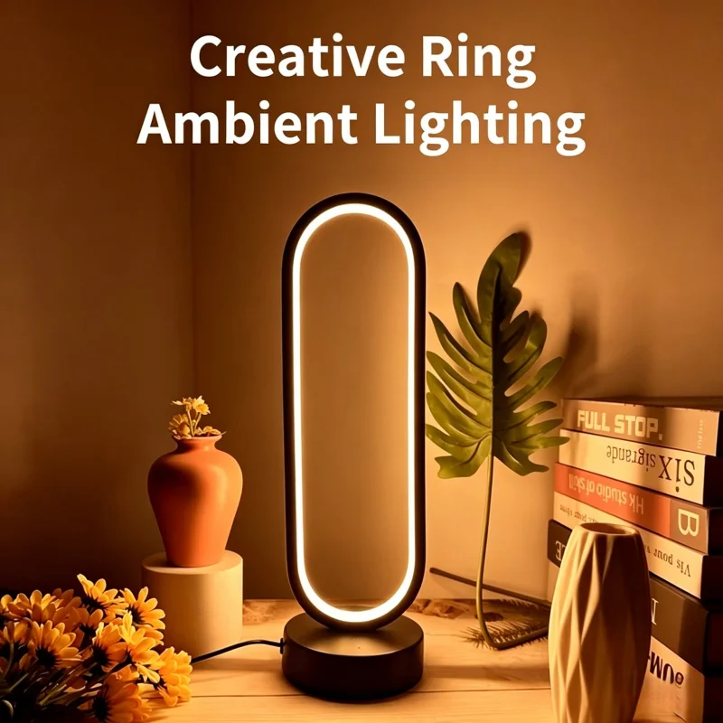 Ring Night Lamp Three Color Dimmable LED Ambient Light for Bedroom Living Room Desk Nightstand Table Accessories
Ring Night Lamp Three Color Dimmable LED Ambient Light for Bedroom Living Room Desk Nightstand Table Accessories